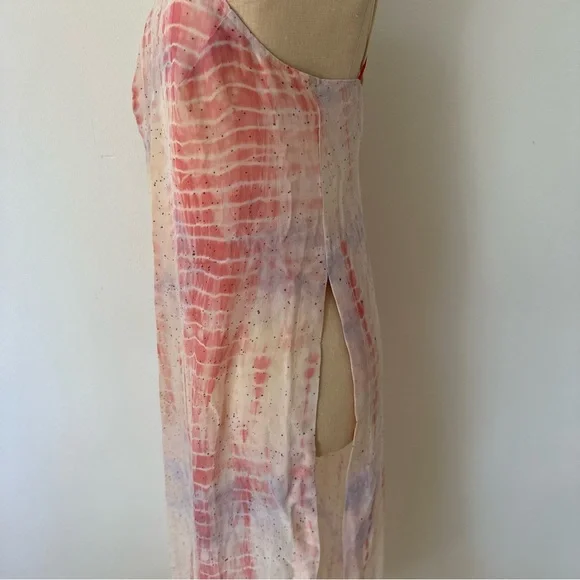 FREE PEOPLE Remember When Maxi Top Tunic Dress Tie Dye Chiffon
